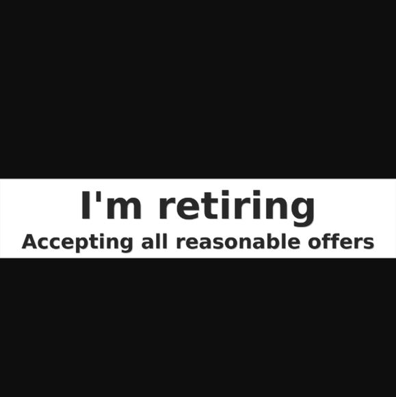 Retirement Announcement Sign 3$ extra Label - Picture 1 of 1